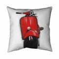 Begin Home Decor 26 x 26 in. Red Italian Scooter-Double Sided Print Indoor Pillow 5541-2626-TR39